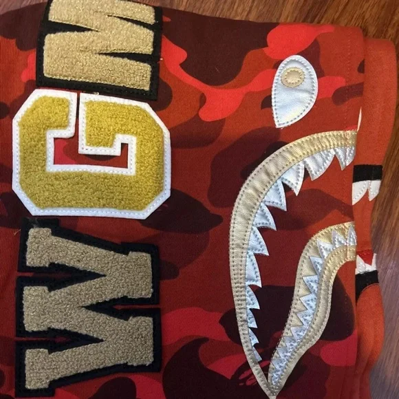 Double shark Red bape hoodie - Picture 1 of 6